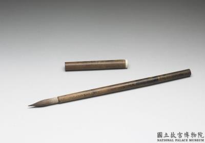 图片[2]-Writing brush with wooden handle and ivory inlay, Qing dynasty, 18th to 19th century-China Archive